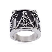 Free Mason Ring - Pillars Face Freemasonry - Steel Silver Color Masonic Rings