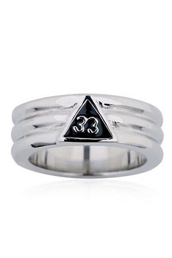 Free Mason Ring - Silver Color 33rd Degree Freemasonry - Steel Masonic Rings