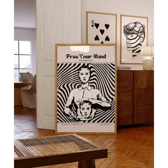 Free Your Mind Trippy Wall Art 70S Wall Art Vintage Poster Psychedelic Poster Aura Print Psychedelic Poster Retro Wall Art Wall Art, Modern Wall Decor, 8x12 UNFRAMED