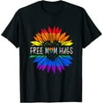 thumbnail image 1 of Free Mom Hugs Gay Pride LGBT Daisy Rainbow Flower Hippie T-Shirt, 1 of 3