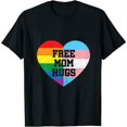 thumbnail image 1 of Free Mom Hugs Gay Pride Transgender Rainbow Flag Womens T-Shirt Black Small, 1 of 5