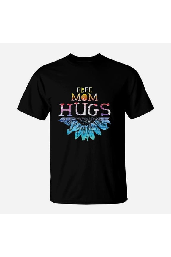 Free Mom Hugs Lgbt Lgbtq Pride Rainbow Sunflower Gift TShirt