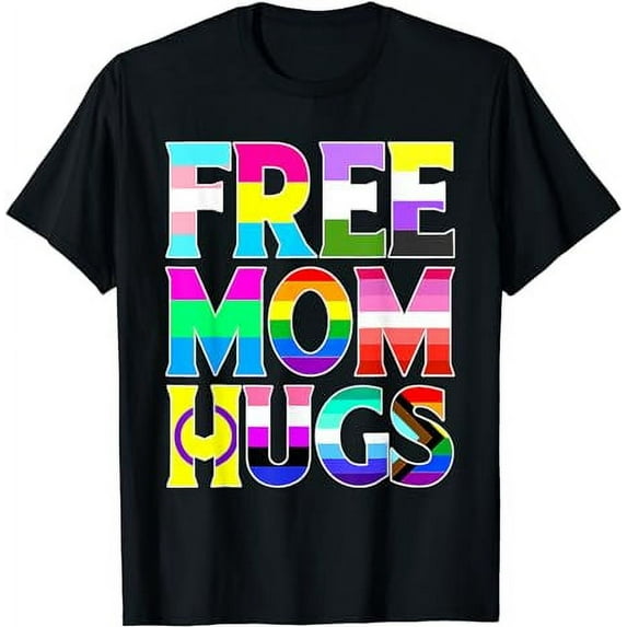 Free Mom Hugs Rainbow Flag LGBTQ Pride Month Cute Trans T-Shirt