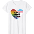 thumbnail image 1 of Free Mom Hugs with Rainbow and Transgender Flag Heart Casual T-Shirt, 1 of 3