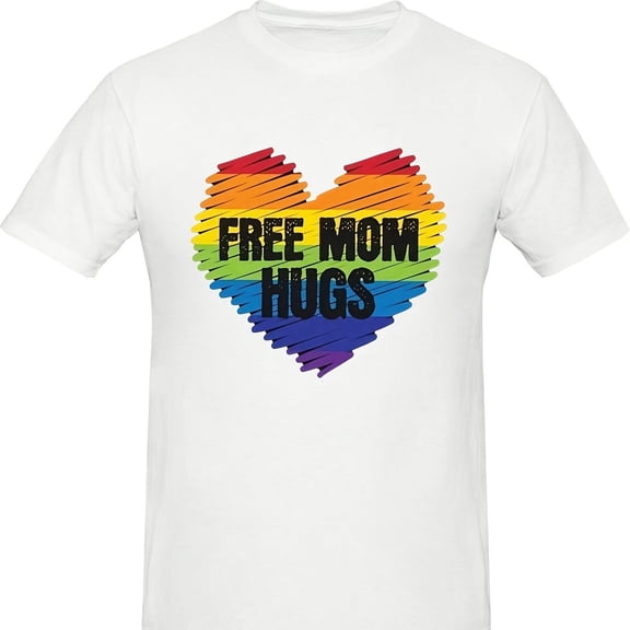 Free Mom h1ugs Proud Mother Heart Love Gay Cute RainB1Ow Proudly Port Equality Gift T-S1Hirt, BT Pride, Lesbian, Bal, Gif Present,Y2K Wo's 50