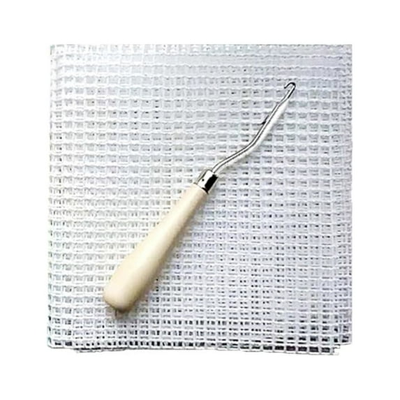 Free Pattern Rug Hooking Mesh Canvas Wooden Bent Latch Hook DIY Kit Tool for Tapestry Carpet Rug Making Embroidery Crafts Decor
