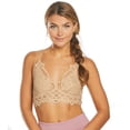 thumbnail image 1 of Free People Adella Bra Women Small Beige Lace Smocked Cross Back Bralette ERK808, 1 of 11