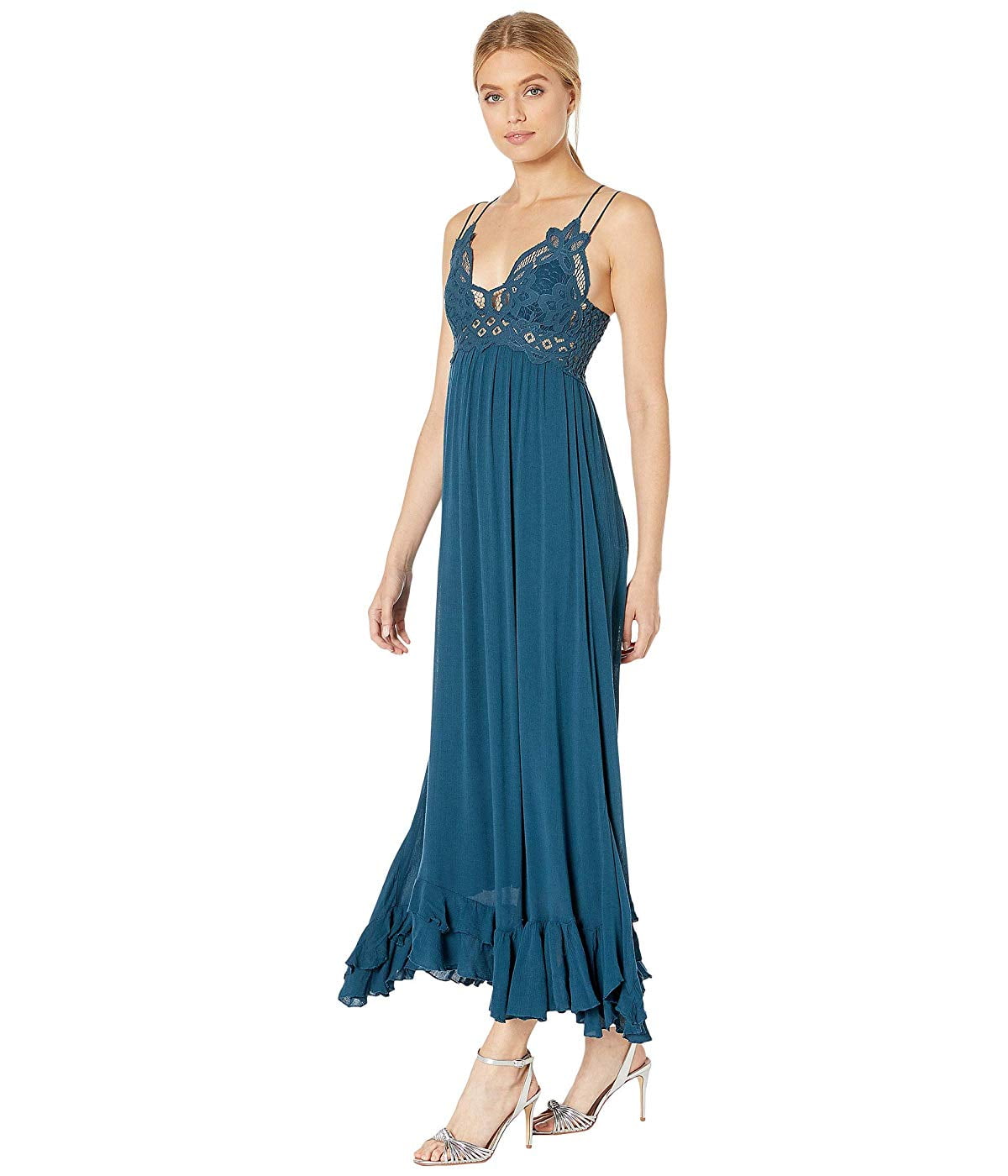 knee length dresses for ladies Stolen Stores Halter Bias Maxi Slip Dress in Dusty Pink main image 1