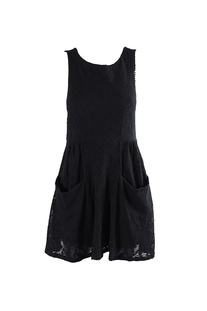 free people black cut out dress Free People Womens Marsaille Black Short Sleeve Cutout Mini Dress NEW Medium