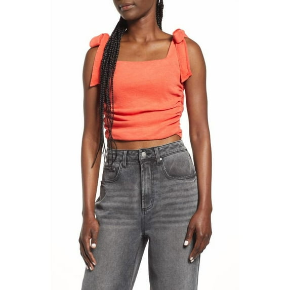 Free People Boulevard Rouched Cropped Tank Guava Berry XL (Women's 16)