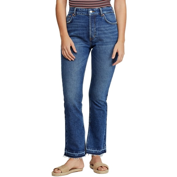 Free People Emmy Slit Hem Bootcut Jeans Blue 29
