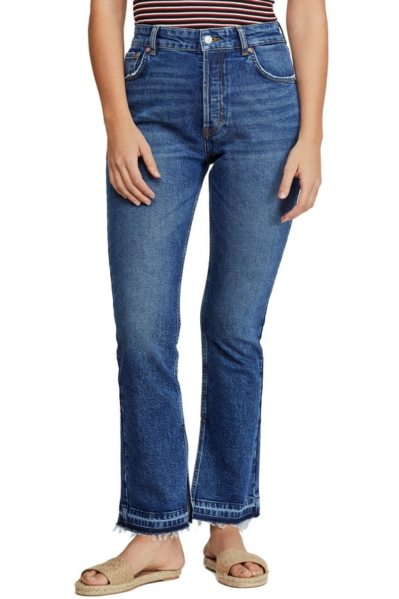 Emmy Slit Hem Bootcut Jeans Blue 29