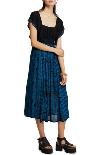 free people blue combo dress Free People Adriel Midi Dress