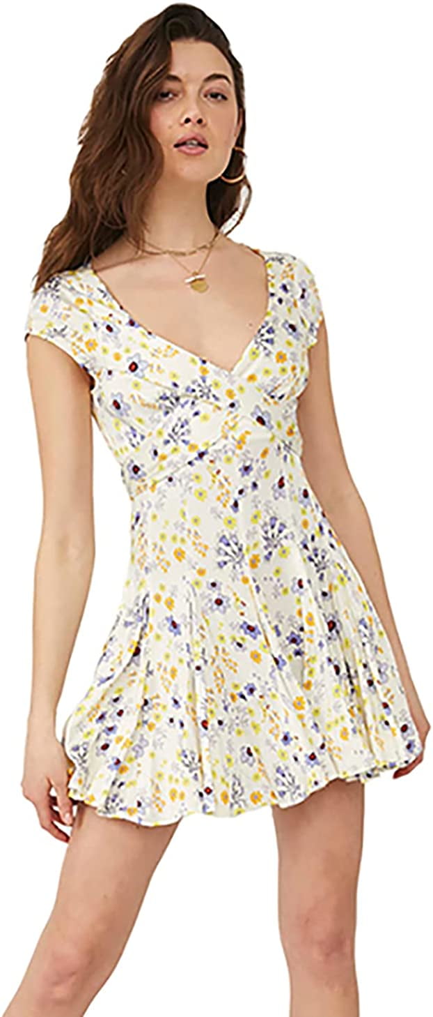 Free People It Takes Two Wrap Dress in Ivory Combo X Small Small Walmart