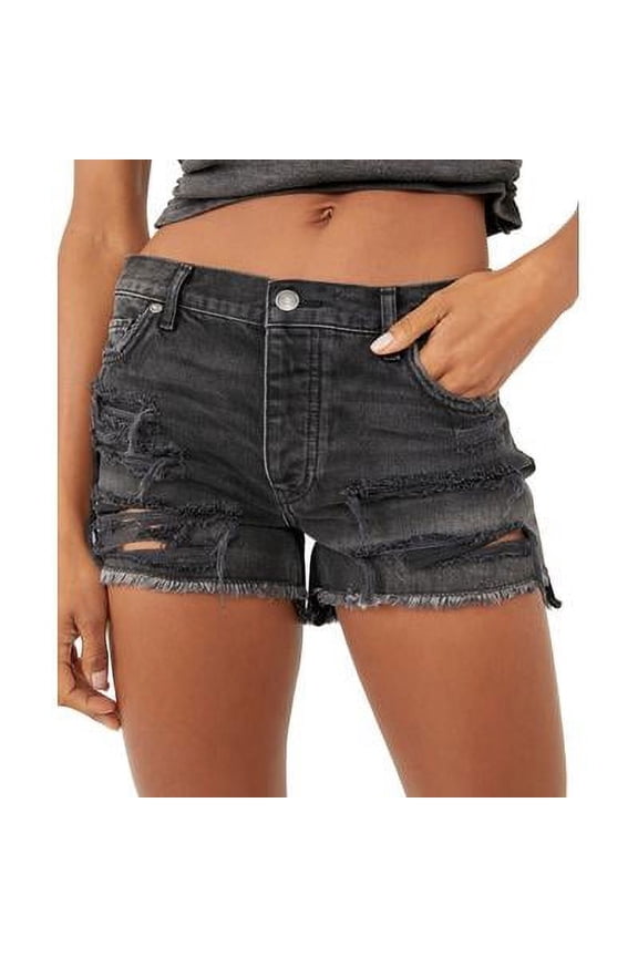 Maggie Distressed Shorts In Montero