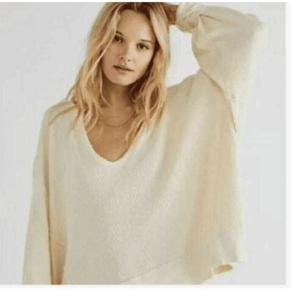 Free People Thermal Blouse, Women's Size Small, Alabastor