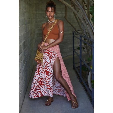 Free People Turning Tide Printed Sarong, Choose Sz/Color: L/Red