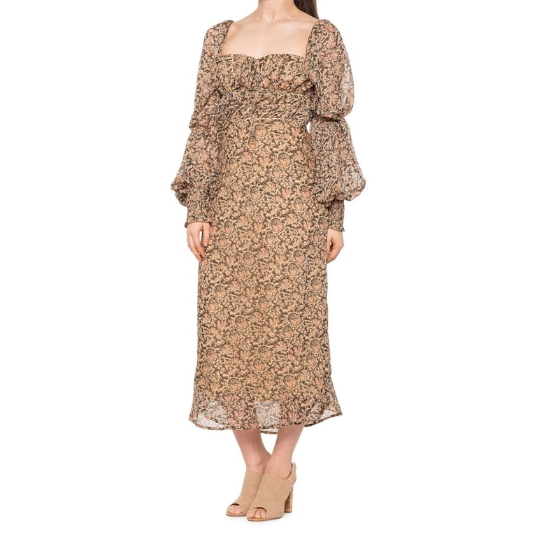 chinese dress ladies Long Sleeve Midi Dress -Cream – Reina Valentina