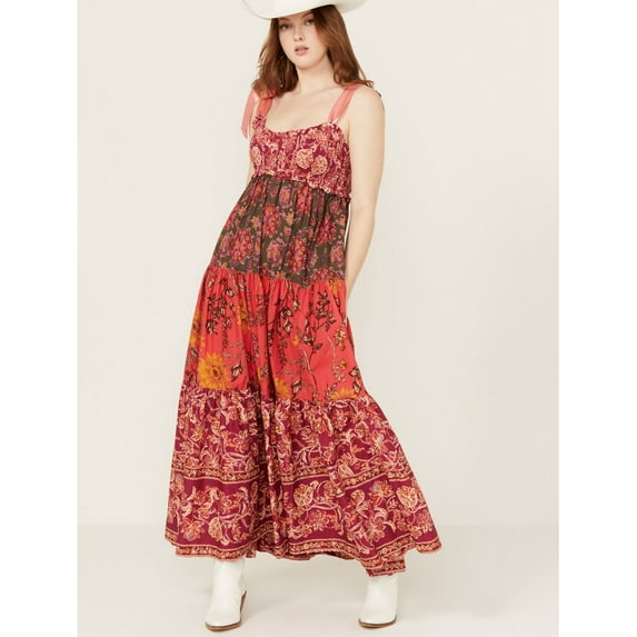 Free People Women's Bluebell Maxi Dress Red Medium US