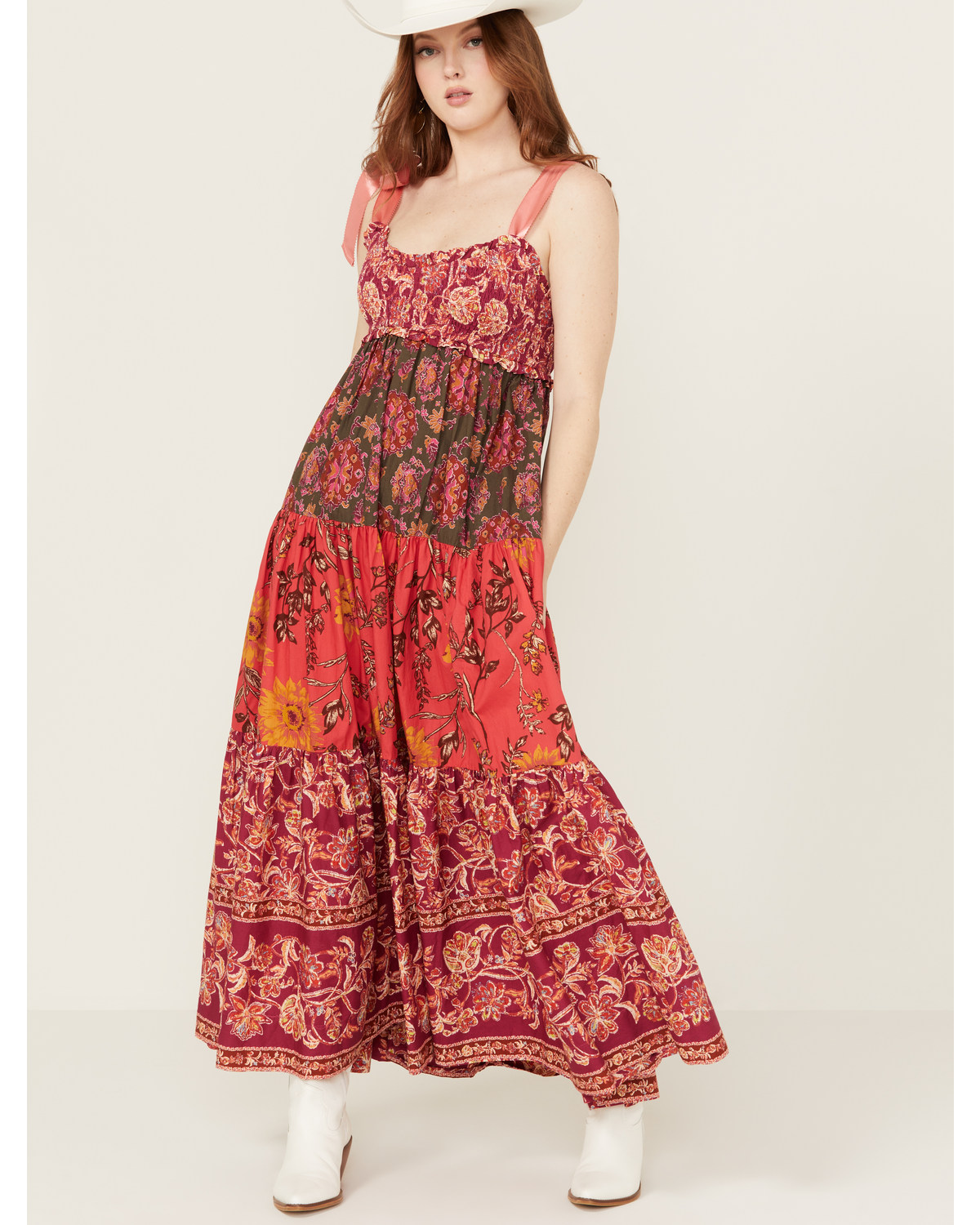 Free People Women's Bluebell Maxi Dress Red X-Large US - Walmart.com