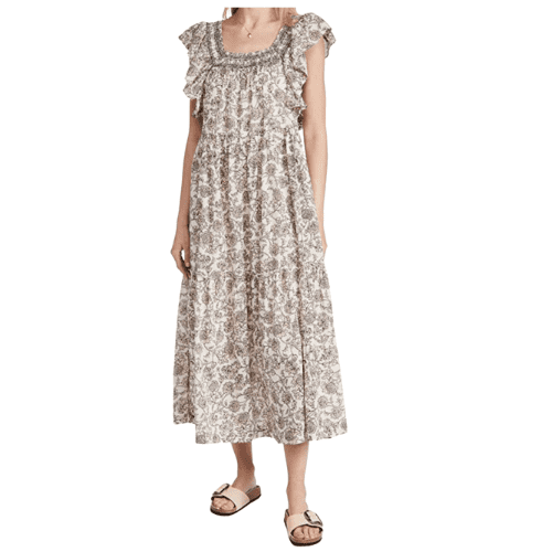 Free People Women's Bonita Floral Print Flutter Sleeve Midi Dress - OB1289624-RST US