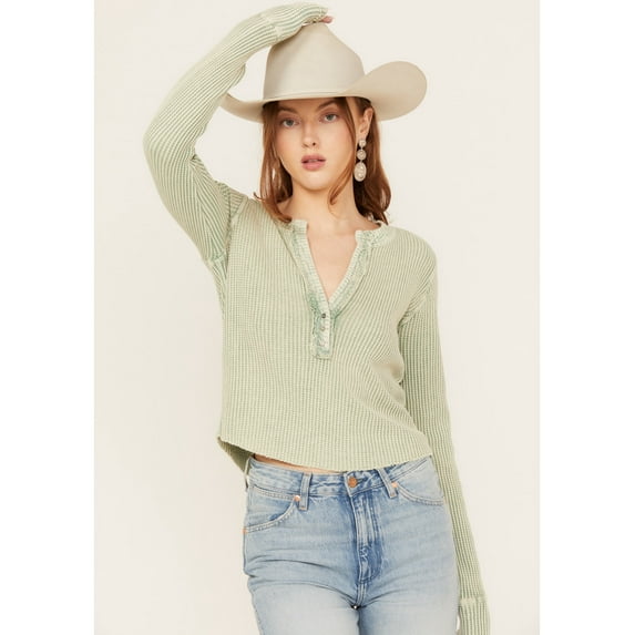 Free People Women's Colt Long Sleeve Top Seafoam US