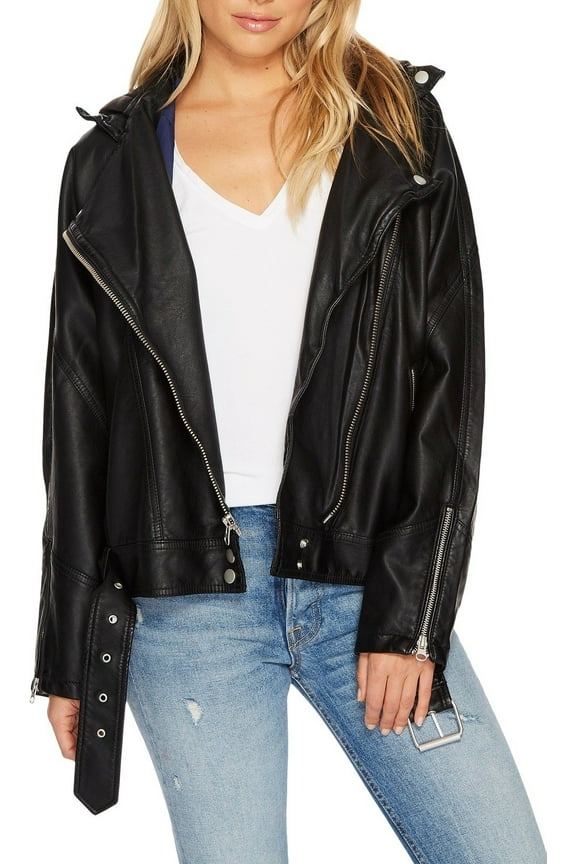 Women's Drapey Vegan Moto Black Small