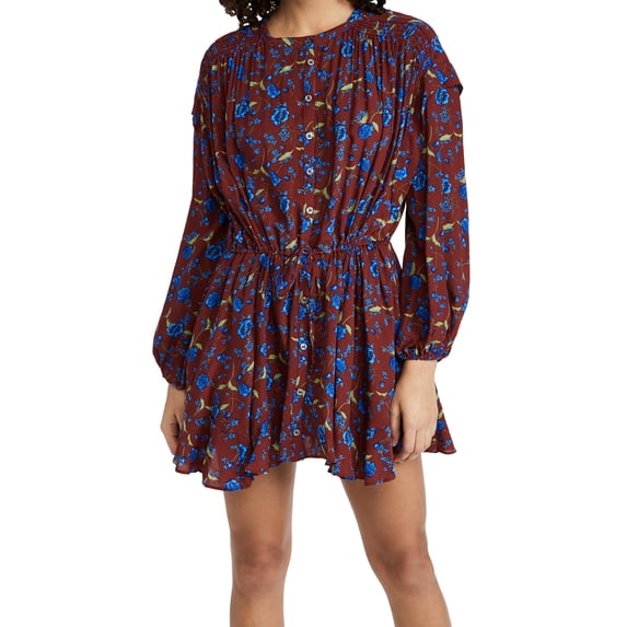 Free People Women's Dress Floral-Print Button-Up Sheath