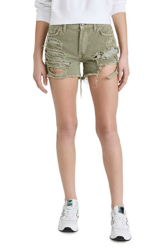 Women's Maggie Mid Rise Shorts, Army, Green, 31