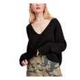 thumbnail image 1 of Free People Women's Moonbeam V-Neck Sweater Black Size Small, 1 of 4