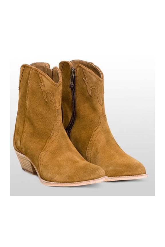Women's New Frontier Suede Western Boot, Camel, 37