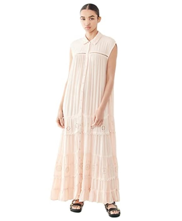 Free People Women's Pretty Cozy Embroidered Maxi Dress Light Tan XS, $168  NWT - Walmart.com