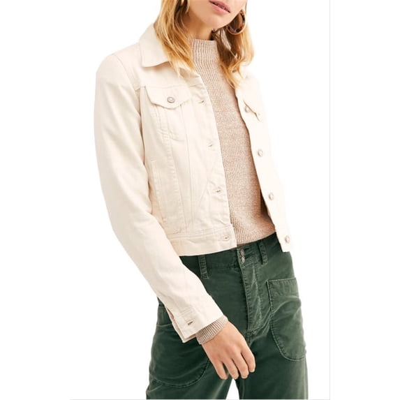 Free People Women's Rumors Denim Jacket Brown Size X-Large