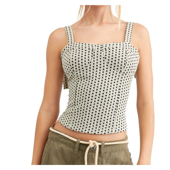 Free People Women's Sunflower Tank Top - Ivory Combo White Size L