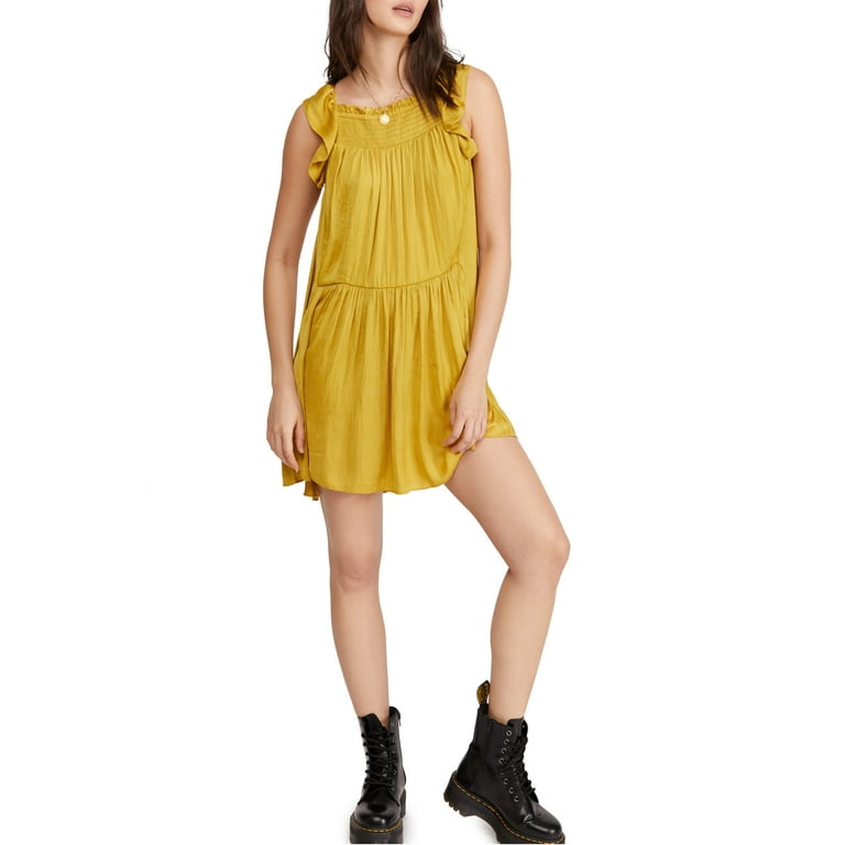 Free People Women's Want Your Love Mini Dress Yellow Size X-Small