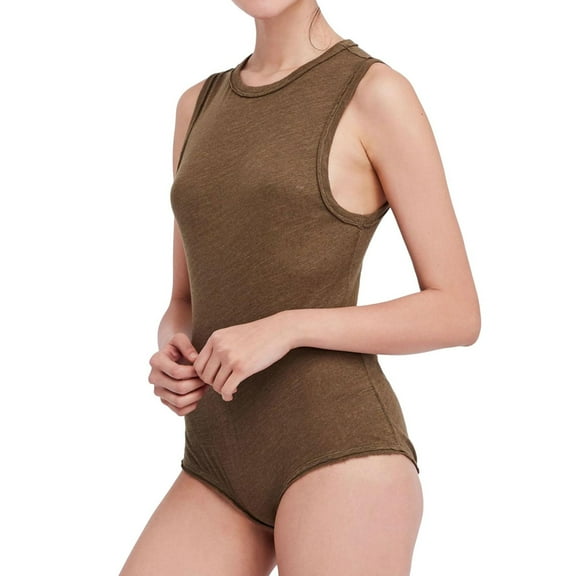 Free People Womens All The Time Bodysuit Jumpsuit, Green, Small