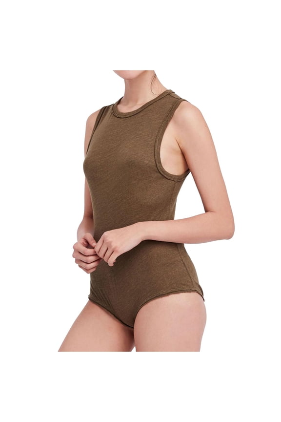 Free People Womens All The Time Bodysuit Jumpsuit, Green, Small