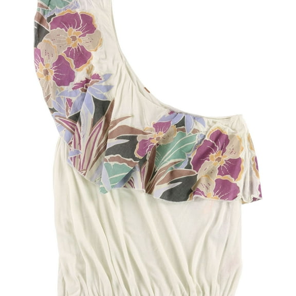 Free People Womens Annka Bubble Pullover Blouse, White, Large