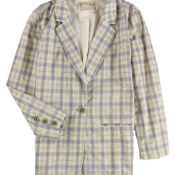 Free People Womens Beckett Boyfriend Blazer Jacket, Purple, X-Small