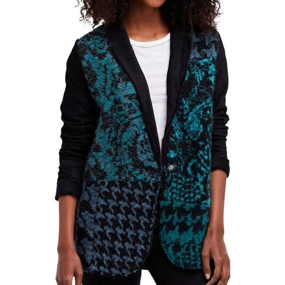 Free People Womens Better together Blazer Jacket, Black, Large