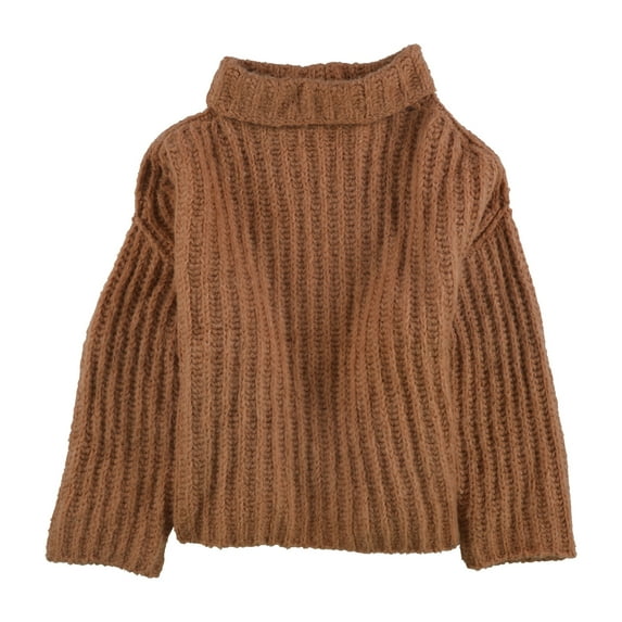 Free People Womens Big Easy Cowl Neck Pullover Sweater, Pink, Small