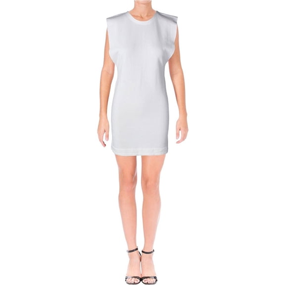 Free People Womens Britt Fleece Cut-Out Sweater Dress, White, Large