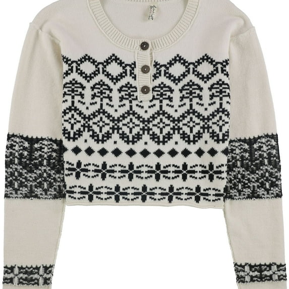 Free People Womens Cabin Day Pajama Sweater, Off-White, Medium