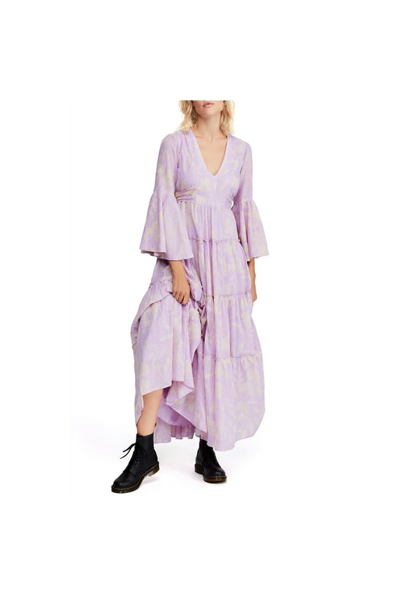 Womens Carmen Maxi Dress, Purple, X-Small