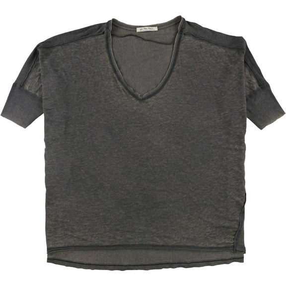 Free People Womens Catch Waves Basic T-Shirt, Grey, Large