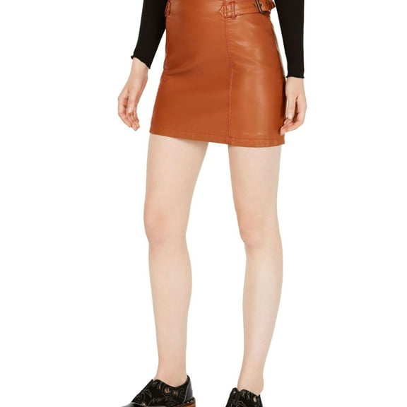 Free People Womens Charli Mini Skirt, Brown, 6