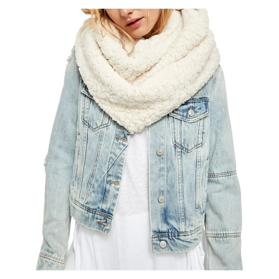 Free People Womens Cloud Nine Faux Fur Double Loop Infinity Scarf Ivory O/S