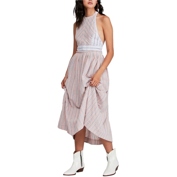 Free People Womens Color Theory Maxi Dress, Pink, Medium