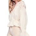 thumbnail image 1 of Free People Womens Counting Stars Peasant Blouse, Beige, X-Small, 1 of 2