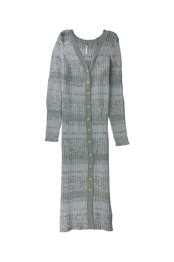 Womens Cozy Up Cardigan Maxi Dress, Blue, Small